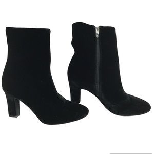 Lauren Ralph Lauren Velvet Zip Up Booties Black 6.5b